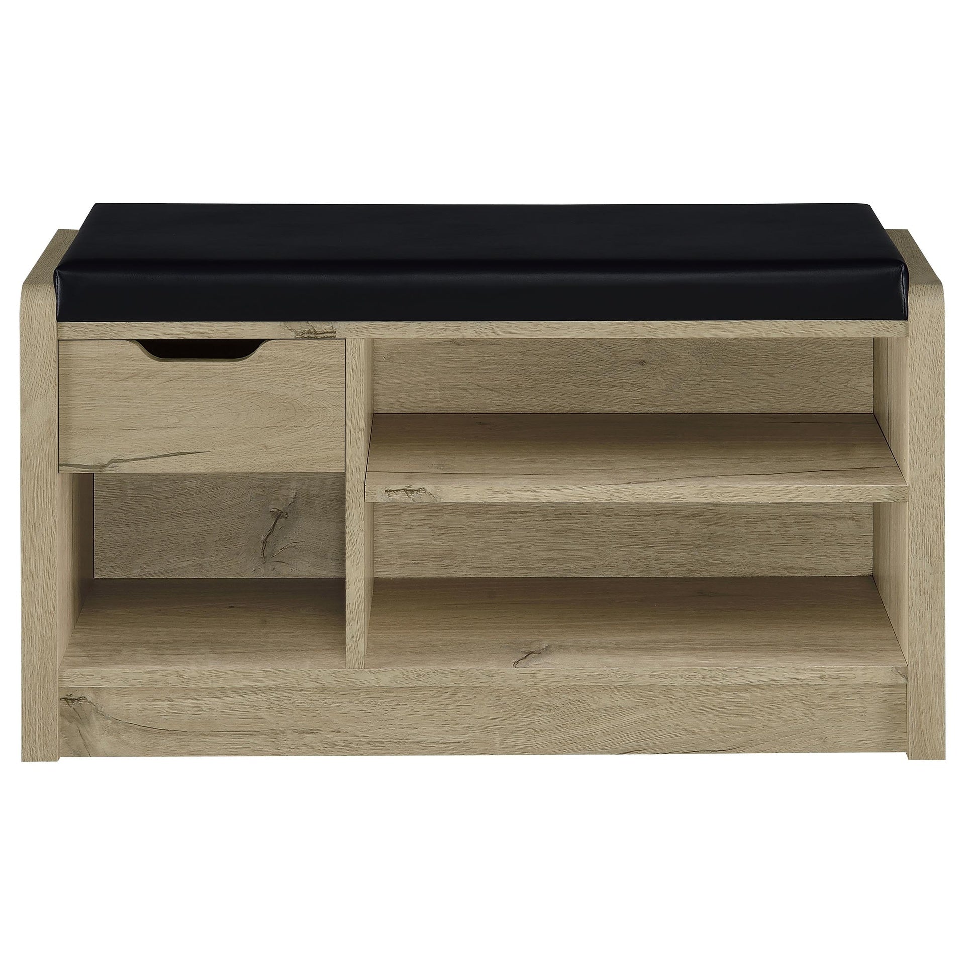 Astor White Oak Open Shelf Storage Bench