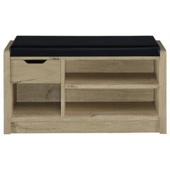 Astor White Oak Open Shelf Storage Bench