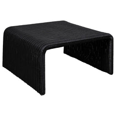 Woods Black Woven Rattan Square Coffee Table