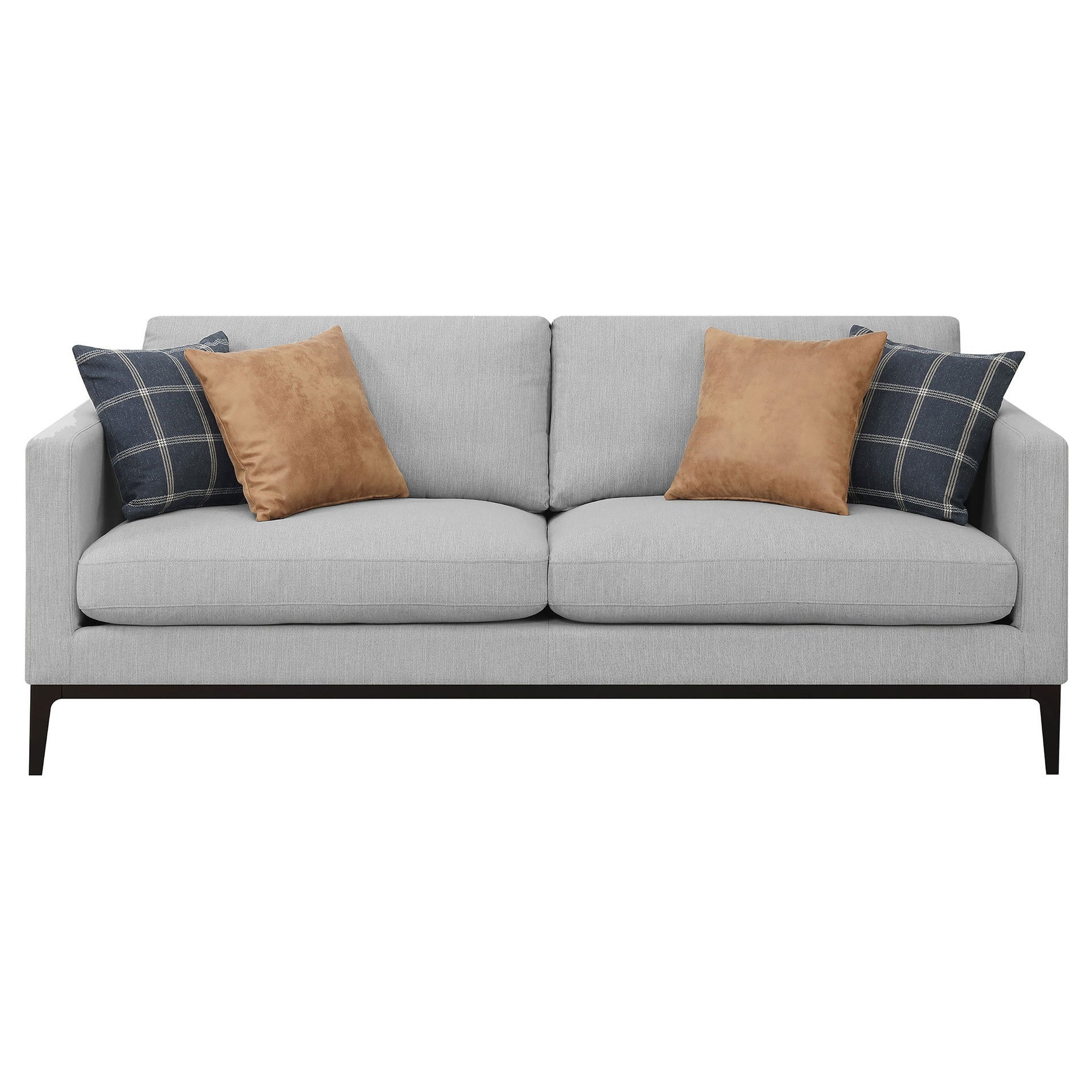 Montauk Light Grey Cushion Back Sofa with Pillows