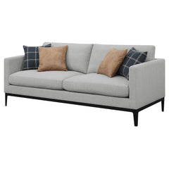 Montauk Light Grey Cushion Back Sofa with Pillows