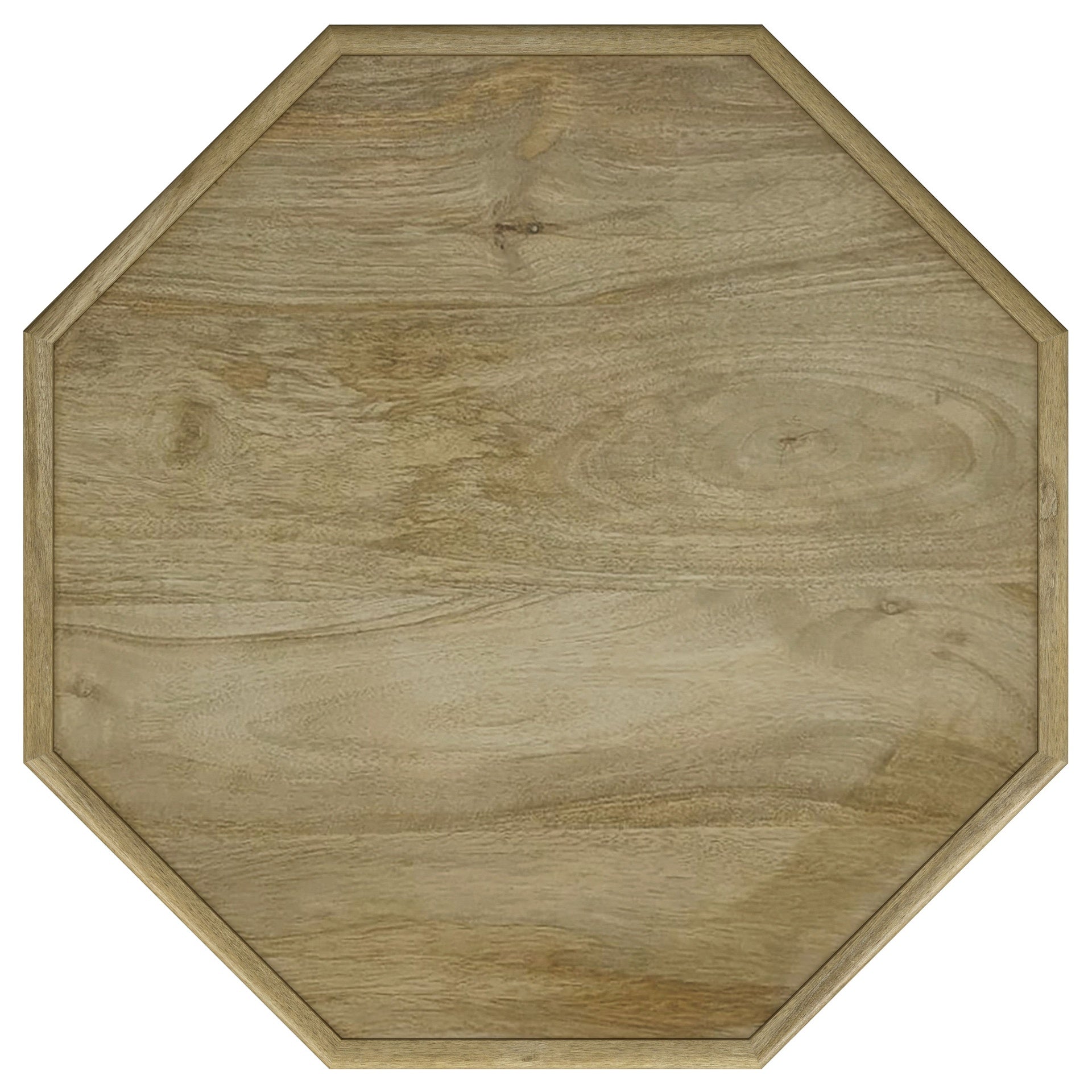 Watsonville Natural Brown Octagonal Solid Mango Wood Side Table