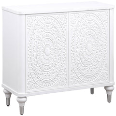 Angus White 2-door Mandala Accent Cabinet Distressed