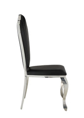 Black Side Chair with Tufted Back (Set of 2)