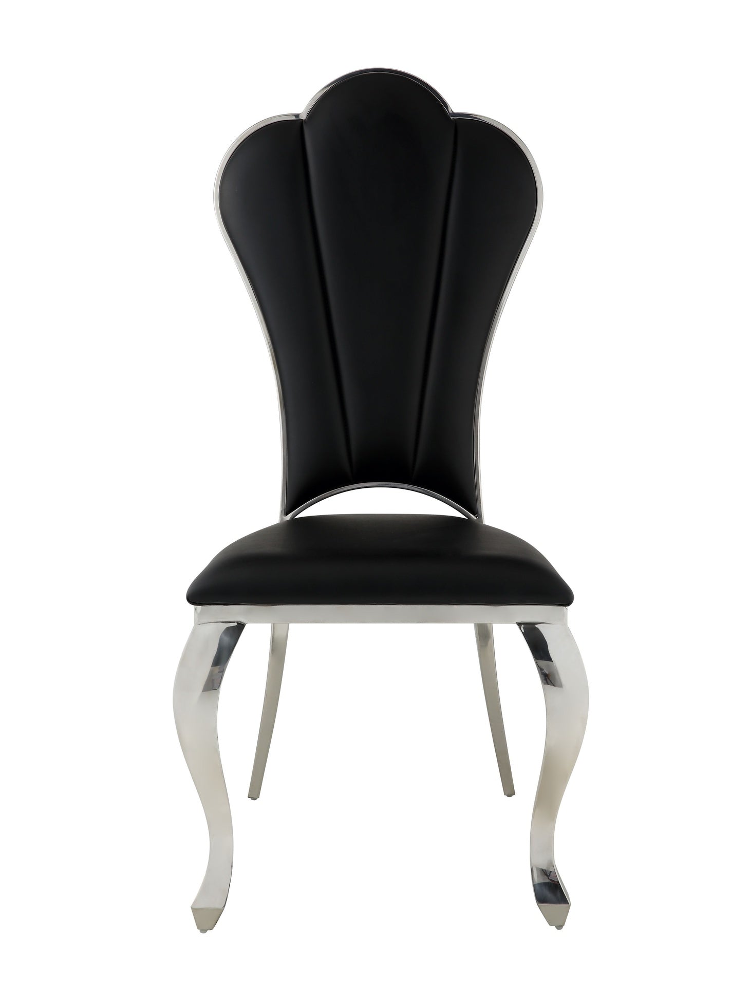 Black Side Chair with Tufted Back (Set of 2)