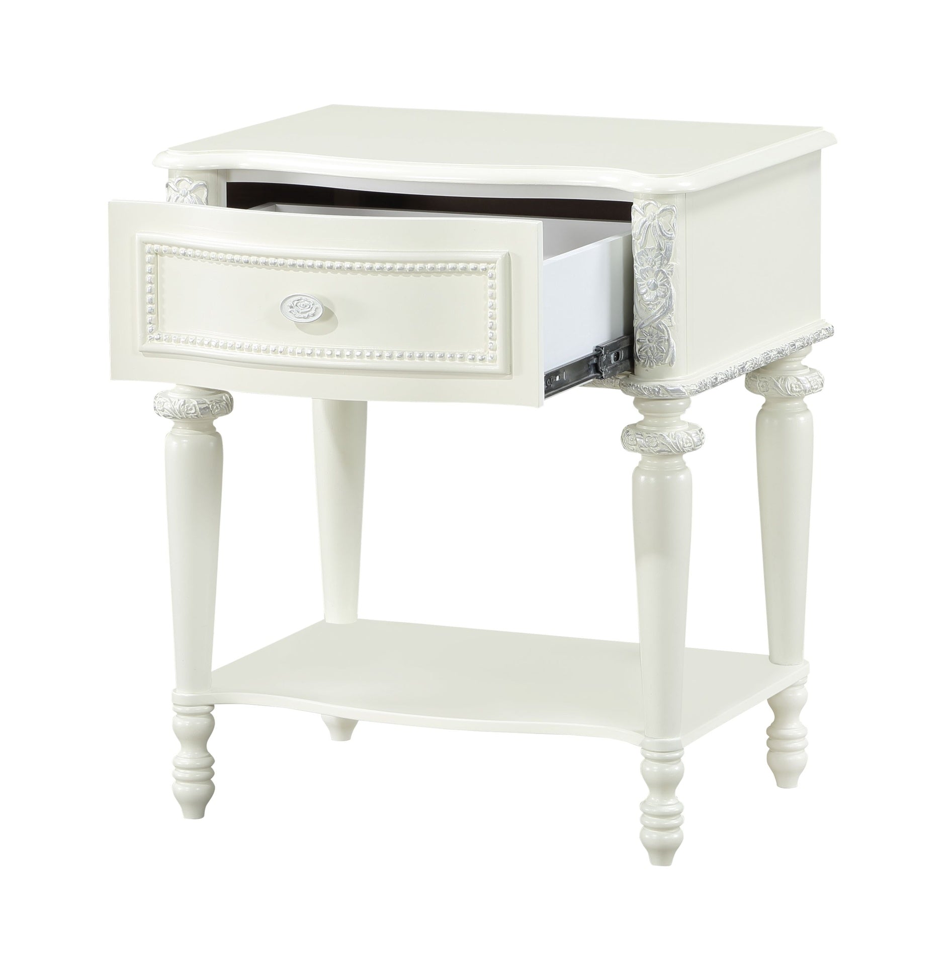 Ivory 1-Drawer Nightstand