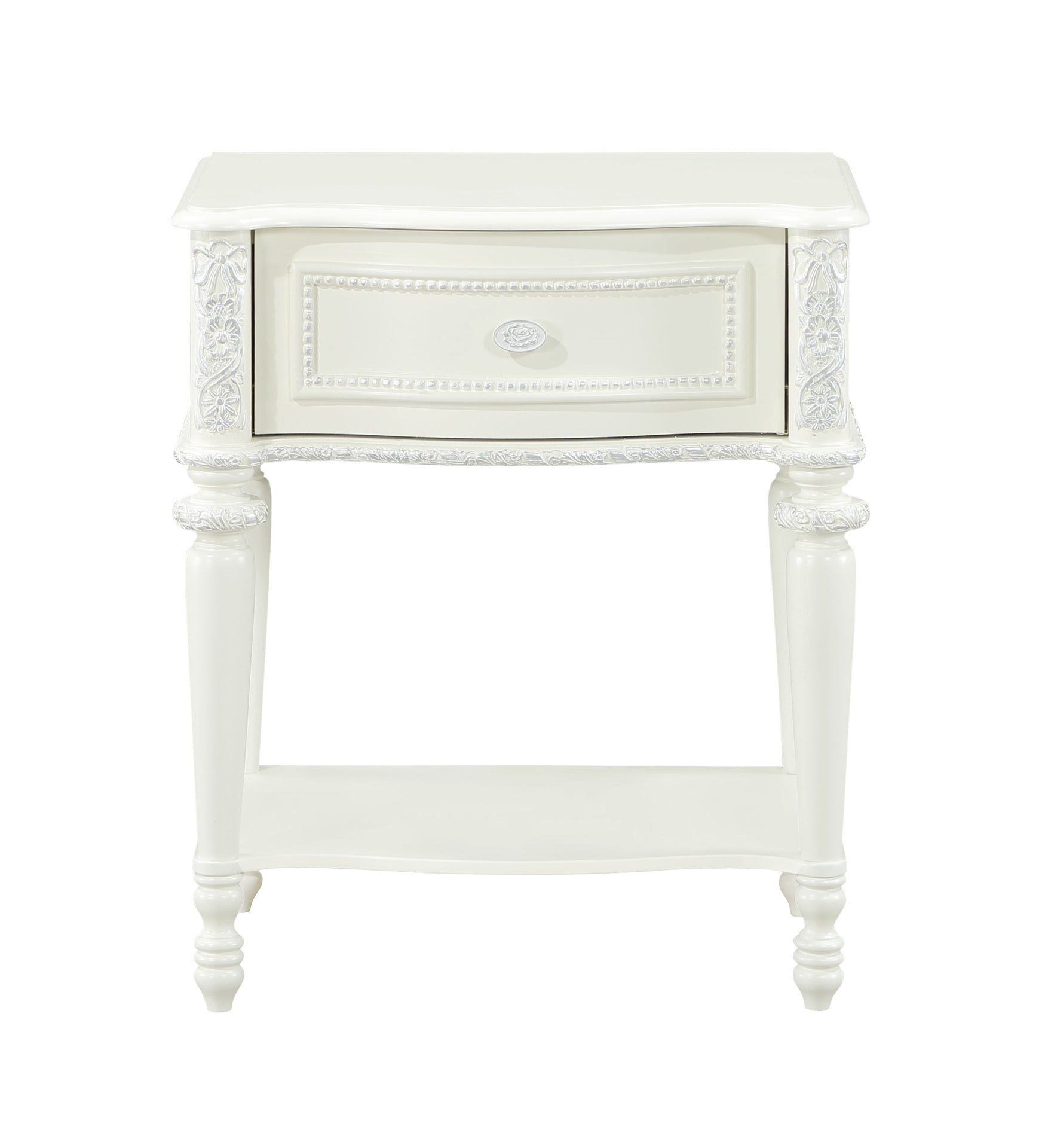Ivory 1-Drawer Nightstand