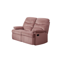 Luxurious Velvet Blush Pink Color 2-Seater Manual Recliner Loveseat Couch Manual Motion Plush Armrest Living Room Furniture 1pc Loveseat Couch