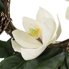 22" Creamy White Magnolia Wreath