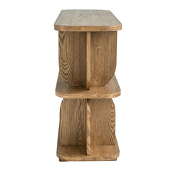 47x15x32.5" Three-Tiered Wooden Shelf with Brown Ash Veneer Finish