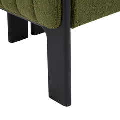 Dining Chairs Set of 4, Modern Stylish Seating with Black Rubber Wood Frame and Olive Green Boucle Fabric, 225lbs Capacity, for Dining Area, Living Space