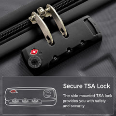 Luggage Sets New Model ABS Hardshell 3pcs Clearance Luggage Hardside Lightweight Durable Suitcase sets Spinner Wheels Suitcase with TSA Lock 20''24''28''( grey)