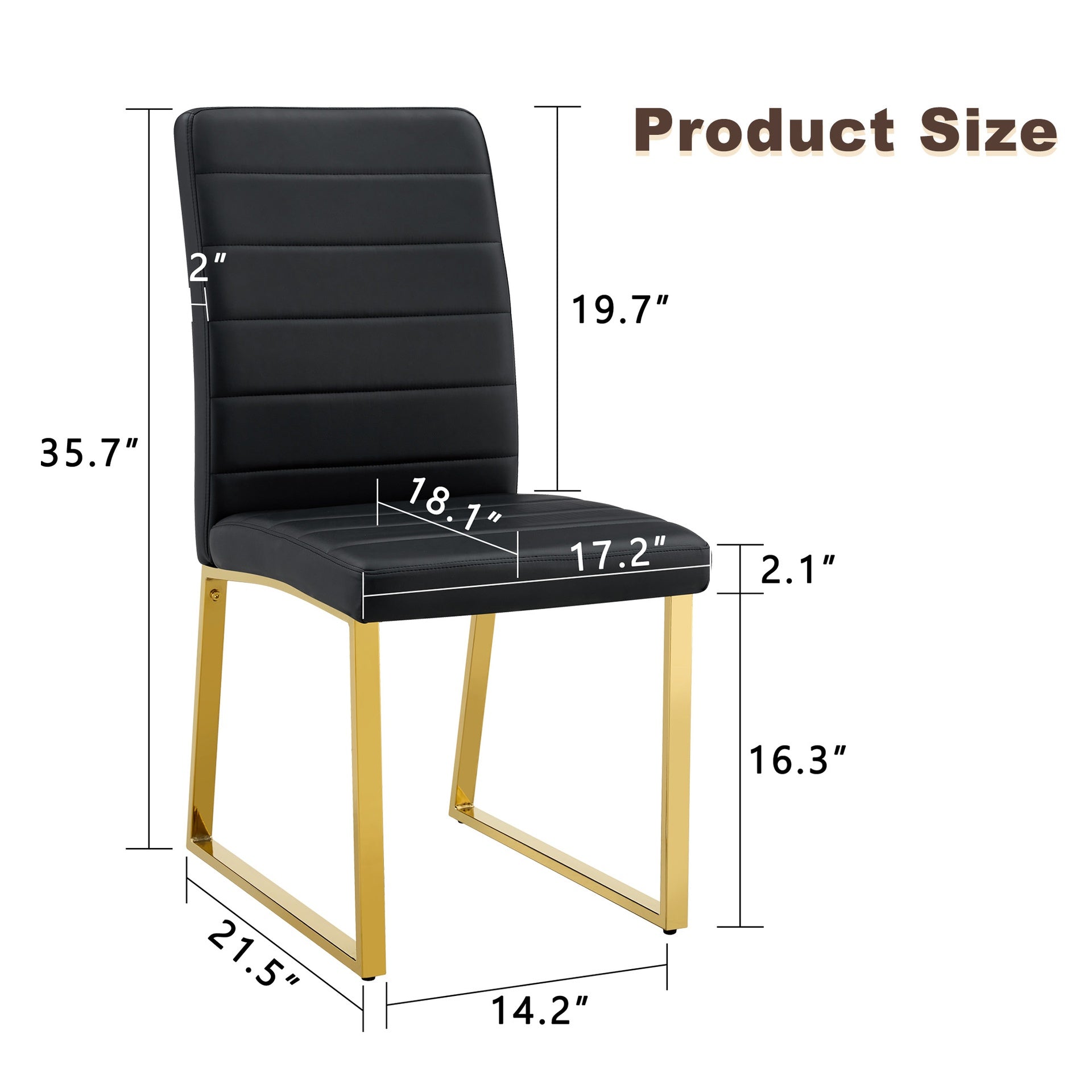 4-Pack - Heavy-duty chairs set: 2.1" thick cushion, iron frame, perfect for home or office. Classic colors, great value
