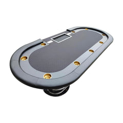 INO Design 96" Elite Oval Dark Knight Waterproof Felt Poker Table Top Only Black