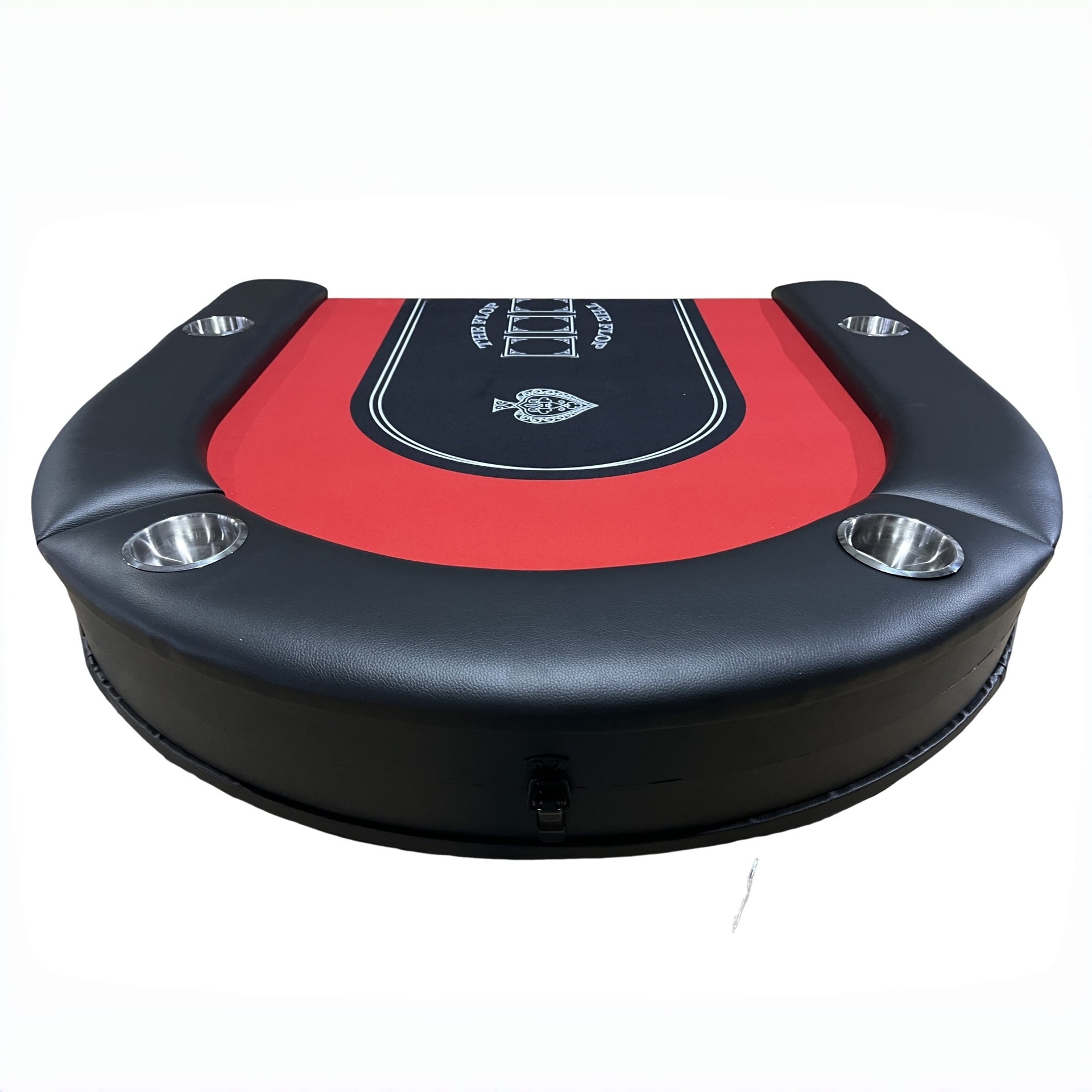 INO Design 71 inches Foldable Poker Table Portable for Casion Texas Hold'em Games with Red Felt