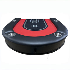 INO Design 71 inches Foldable Poker Table Portable for Casion Texas Hold'em Games with Red Felt