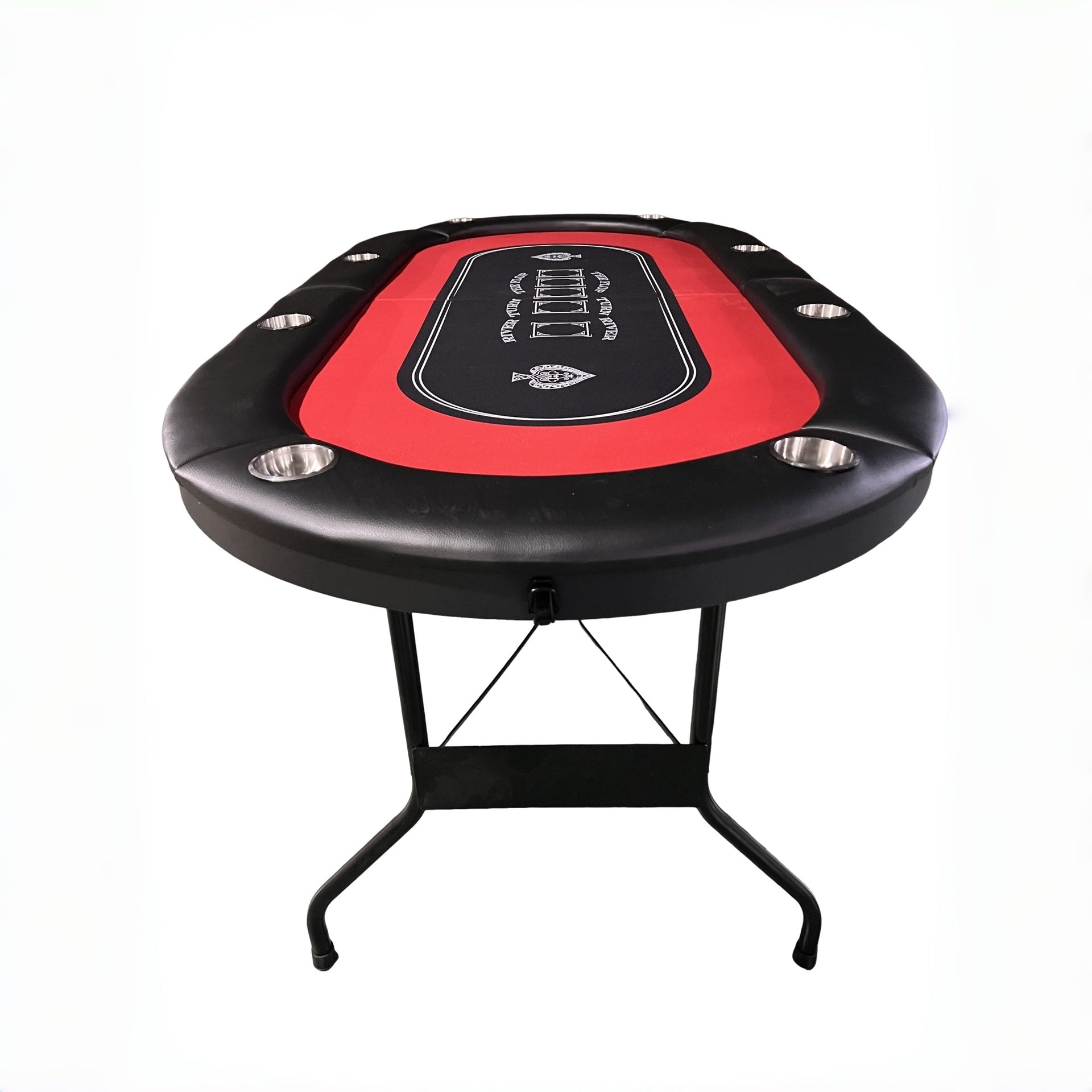 INO Design 71 inches Foldable Poker Table Portable for Casion Texas Hold'em Games with Red Felt