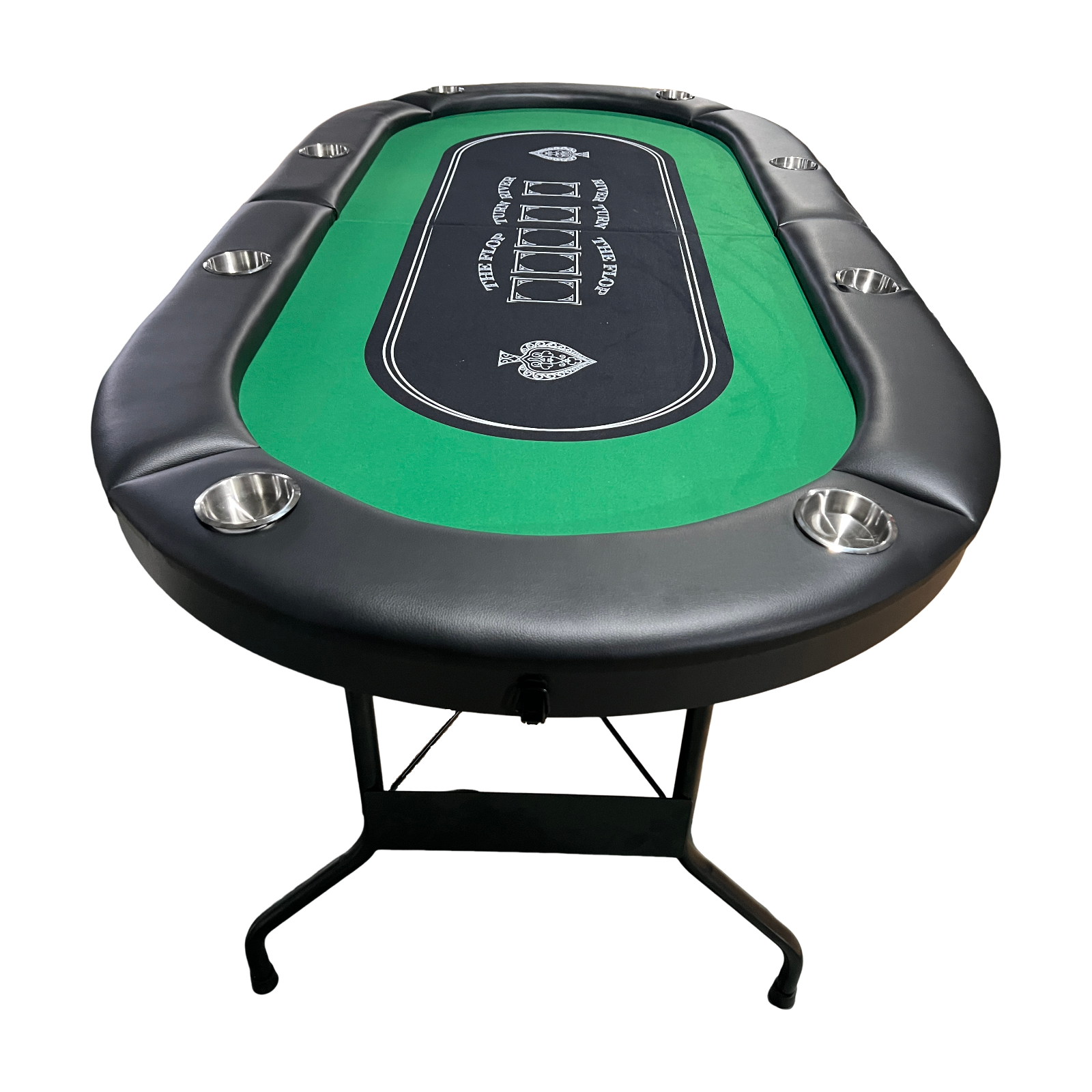 INO Design 71 inches Foldable Poker Table Portable for Casion Texas Hold'em Games with Green Felt