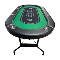 INO Design 71 inches Foldable Poker Table Portable for Casion Texas Hold'em Games with Green Felt