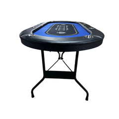 INO Design 71 inches Foldable Poker Table Portable for Casion Texas Hold'em Games with Blue Felt
