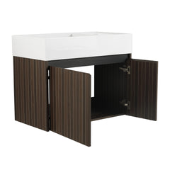 30 Inch Bathroom Cabinet With Sink,Soft Close Doors,Float Mounting Design, For Small Bathroom