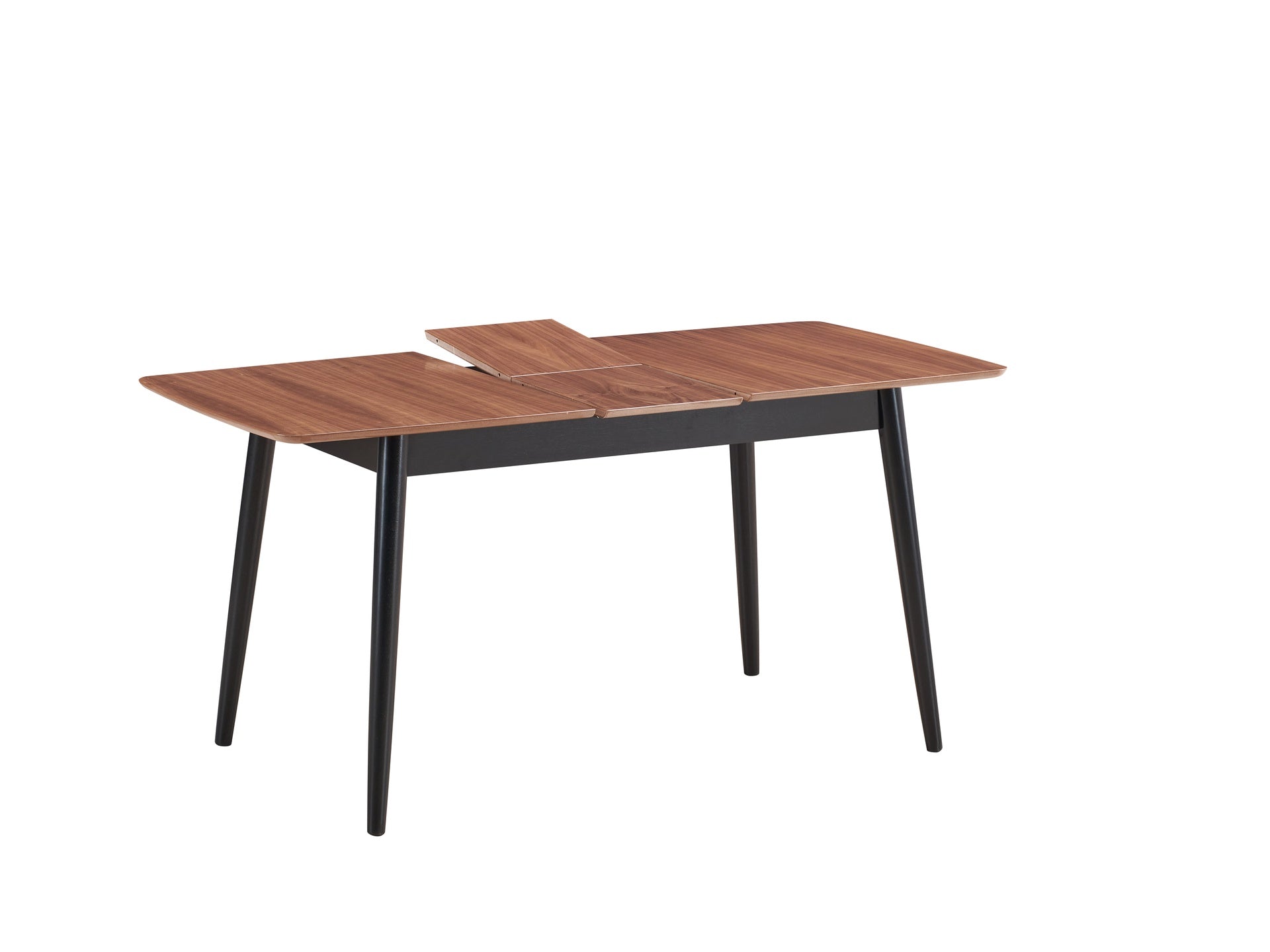 Natural and Black Dining Table with Bufferfly Extension Leaf