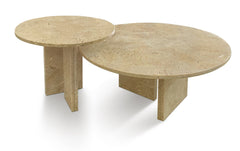 Gold Yellow Beige natural marble coffee table set, small table, living room table, natural stone, genuine marble, real marble