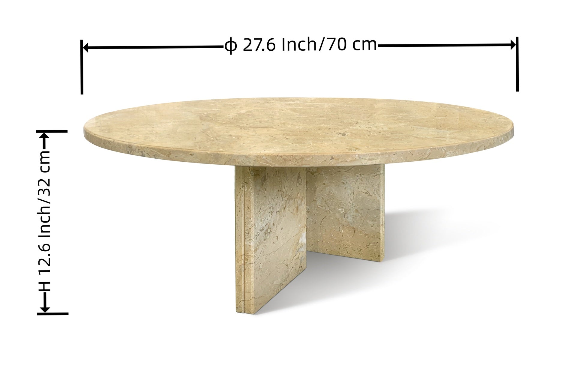 Gold Yellow Beige natural marble coffee table, small table,living room table, natural stone, Ø27.6 h12.6 Inch/Ø70 h32 cm, genuine marble, real marble
