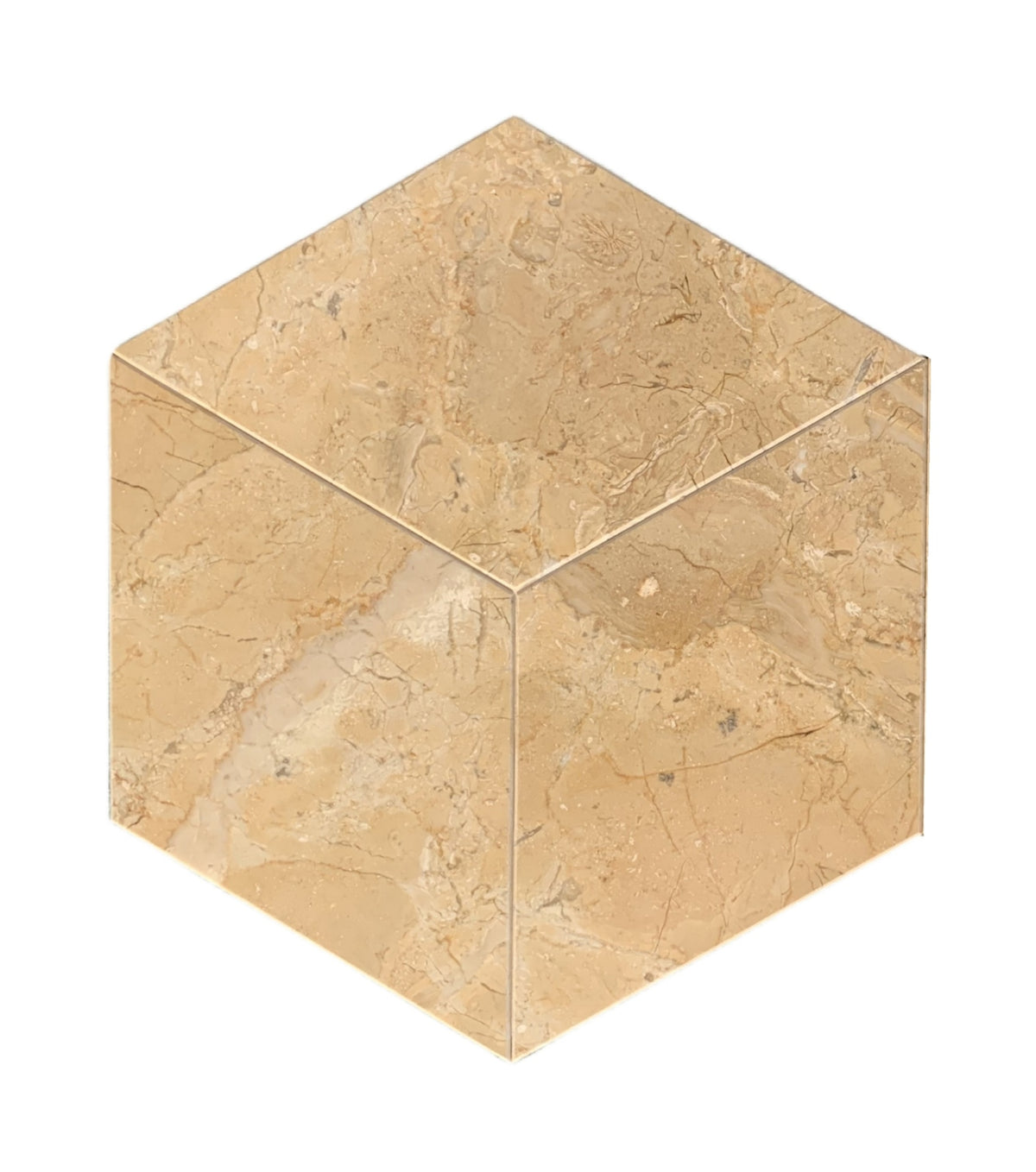 Hexagon Gold Yellow Beige marble, natural marble, for wall and floor, polished marble tile, natural stone, genuine marble, real marble, 1 box 12 pcs