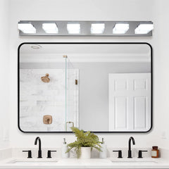 Modern 6-Light Chrome LED Vanity Mirror Light Fixture For Bathrooms And Makeup Tables