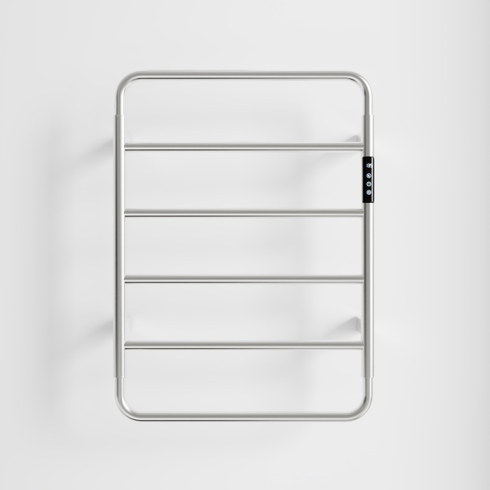 18.7" Heated Towel Rack for Bathroom,Wall Mounted with Intelligent Touch Screen Timer, 6-Bar Towel Warmer, 304 Stainless Steel Polished, Plug-in/Hard-Wired