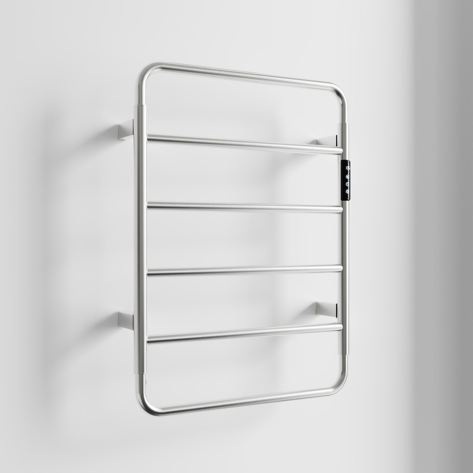 18.7" Heated Towel Rack for Bathroom,Wall Mounted with Intelligent Touch Screen Timer, 6-Bar Towel Warmer, 304 Stainless Steel Polished, Plug-in/Hard-Wired