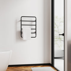 18.7" Heated Towel Rack for Bathroom,Wall Mounted with Intelligent Touch Screen Timer, 6-Bar Towel Warmer, 304 Stainless Steel Polished, Plug-in/Hard-Wired
