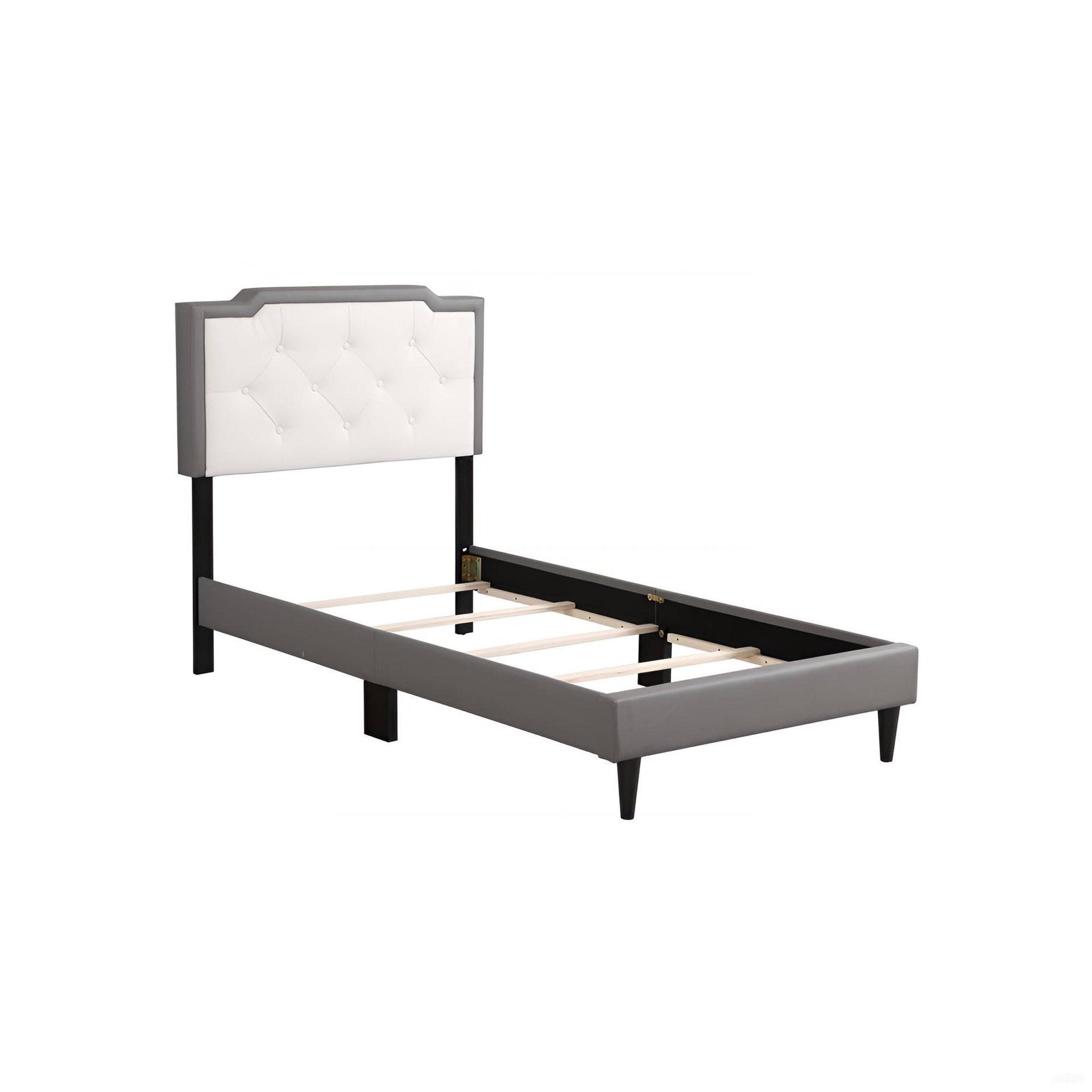 Stylish Casual Twin Bed In Light Grey
