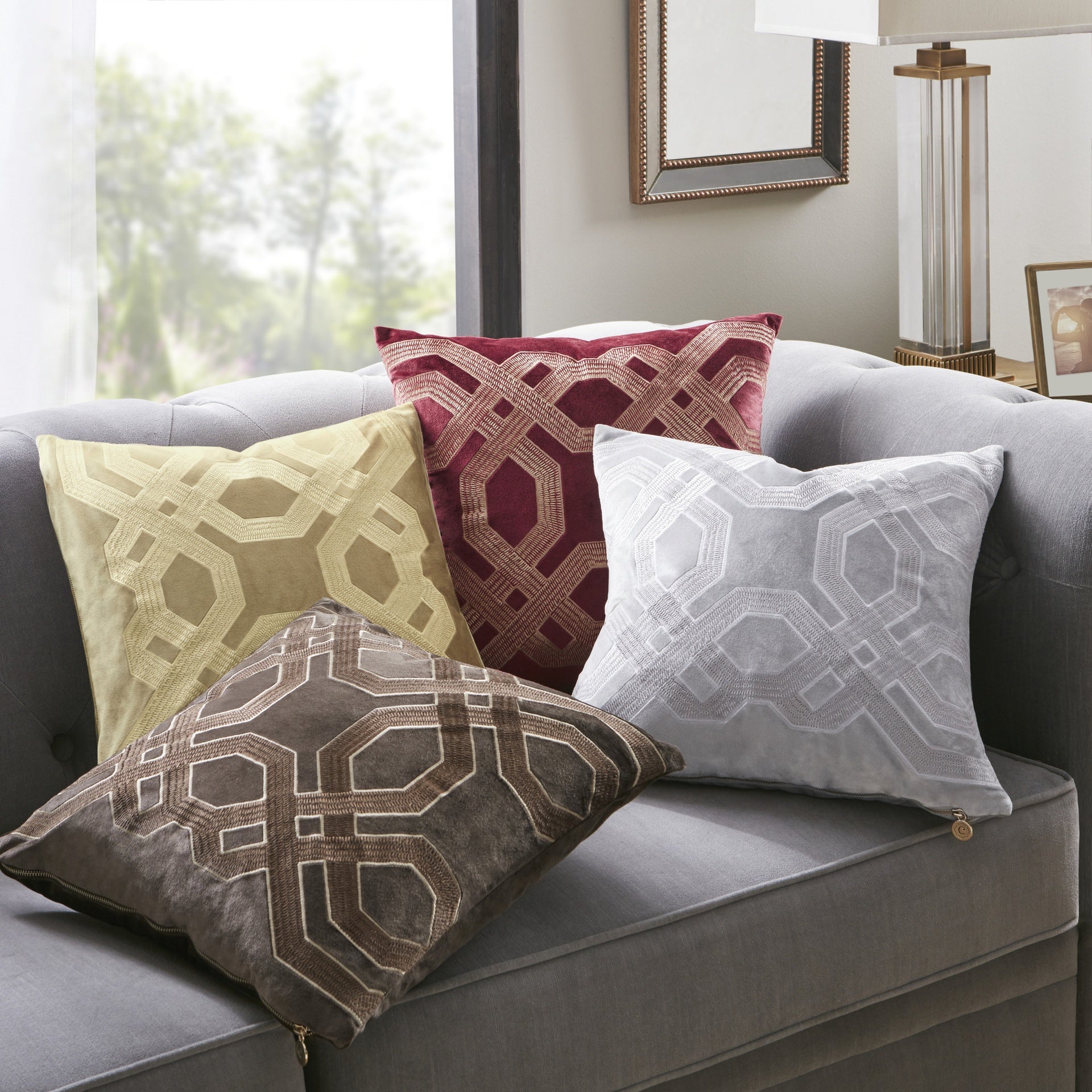 Square Decor Pillow Silver 18x18"