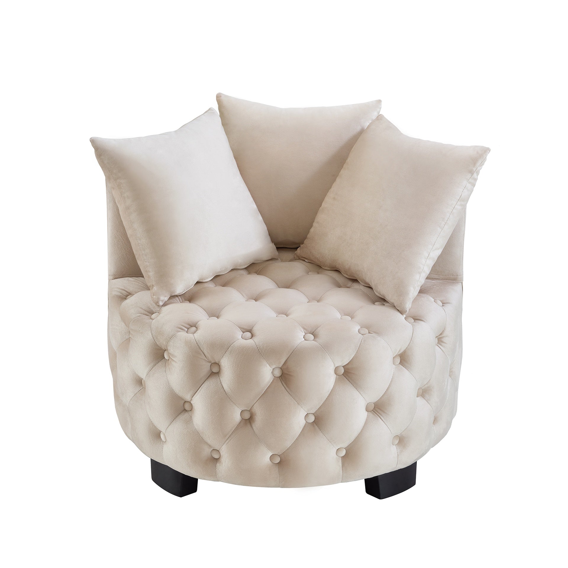 Contemporary Upholstered Tufted Leisure Chair Accent Chair,Taupe