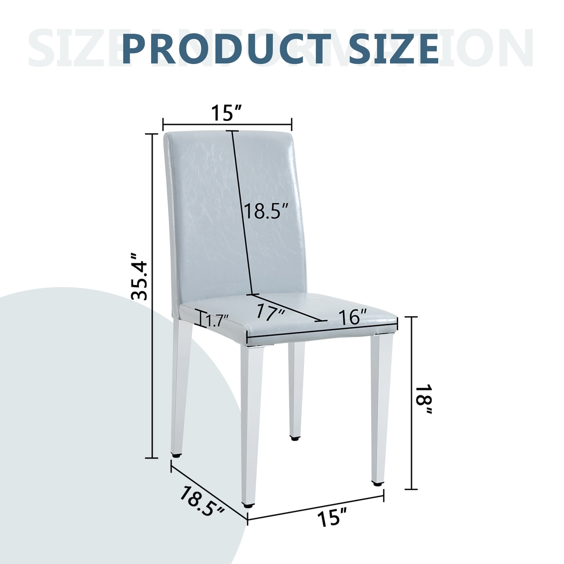 Two Light Gray PU dining chairs, simple and versatile, comfortable and accompanied. Exquisite and versatile dining chairs unlock a comfortable new experience.(Set of 2)W1151P269057