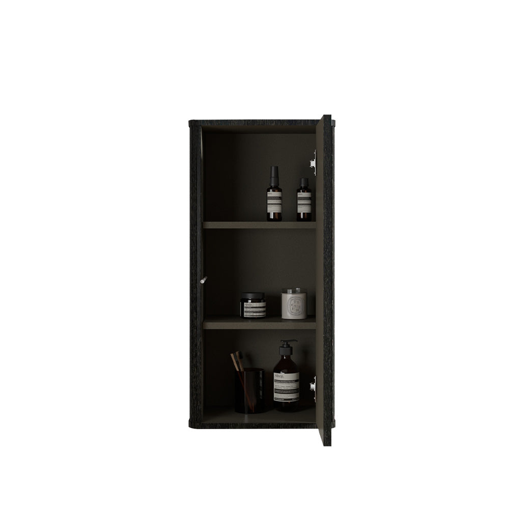 CC0414S308  Striped Brushed Black Oak FloatingBathroom Floating Side Cabinet, Wall-mounted Storage Cabinet for Small Spaces, Pre-assembled