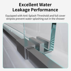 56-60*72 INCH Frame Double Sliding soft-close Shower Doors, Bathroom Sliding Shower Door,  (6mm) Thick SGCC Tempered Glass Door For Bathroom Door ,Brushed Nickel