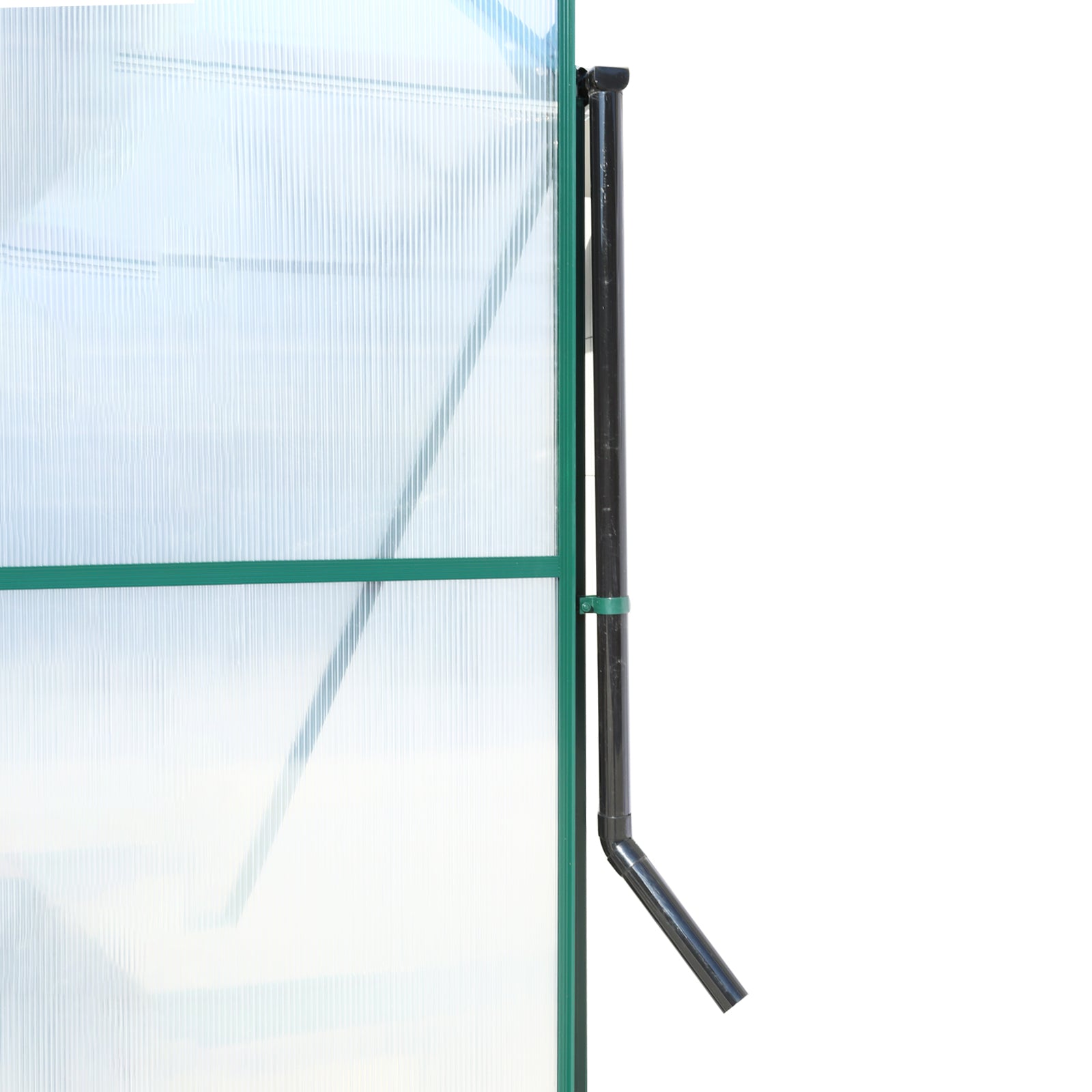 6.3'*12.2'*7' Polycarbonate Greenhouse, Heavy Duty Outdoor Aluminum Walk-in Green House Kit with Rain Gutter, Vent and Door for Backyard Garden, color green