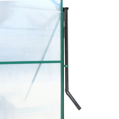 6.3'*12.2'*7' Polycarbonate Greenhouse, Heavy Duty Outdoor Aluminum Walk-in Green House Kit with Rain Gutter, Vent and Door for Backyard Garden, color green