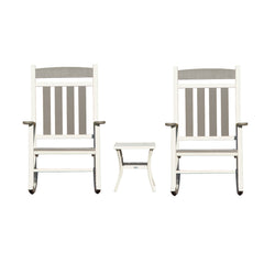 Outdoor Rocking Chairs Set of 3, Durable HDPE Patio Oversized Rockers for Adults, Porch Rocking Chair with 380lbs Support, Weather-Resistant