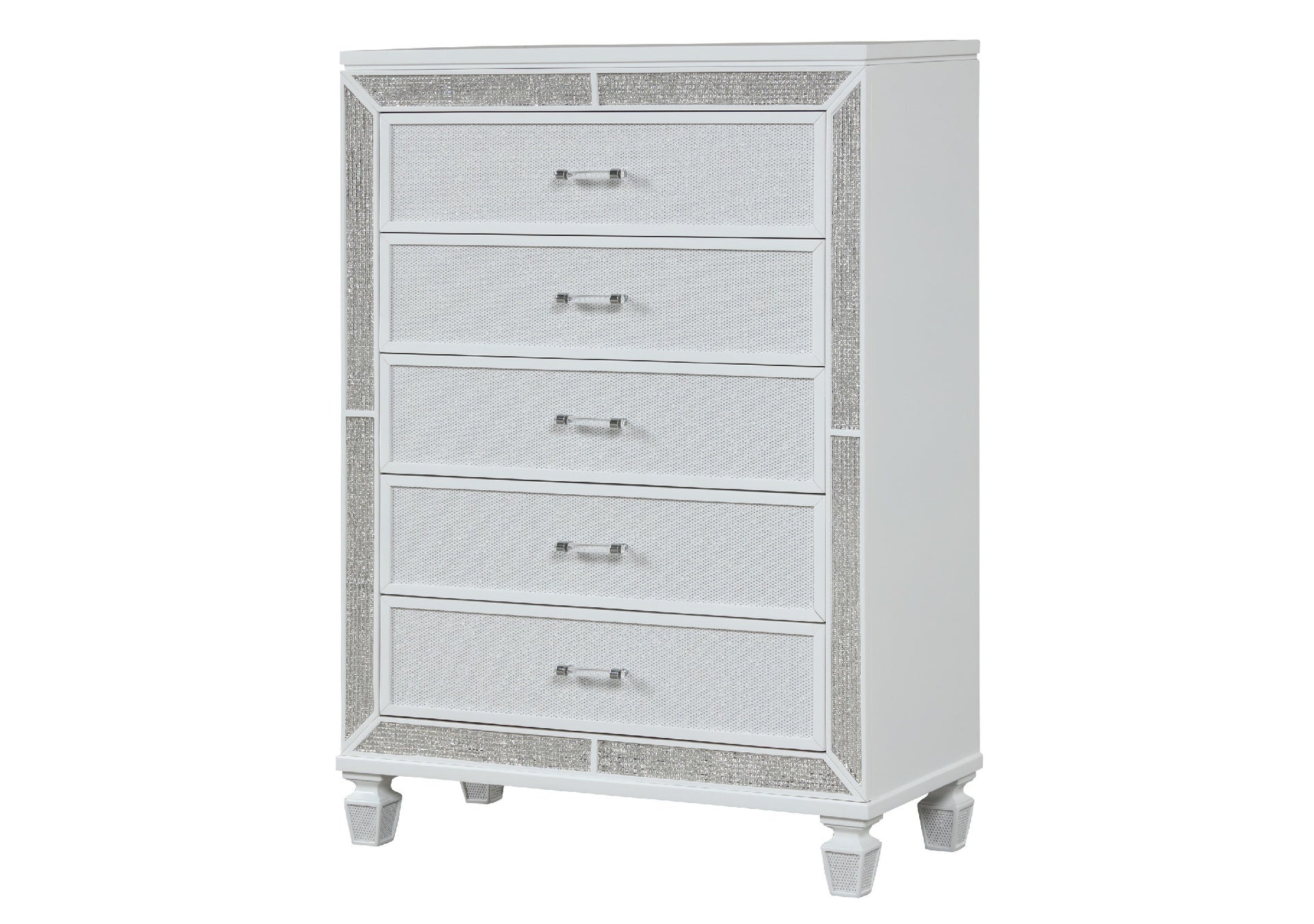 Crystal Chest Made with Wood and Finished in White