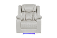 Challenger Modern Contemporary LED Power Recliner Chair made with wood and metal frame in Beige same as G150109158 ( NJ inventory)