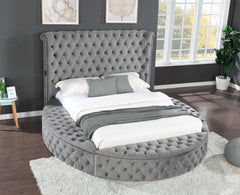 Hazel Queen Size Tufted Storage Bed made with Wood in Gray (CA INVENTORY)