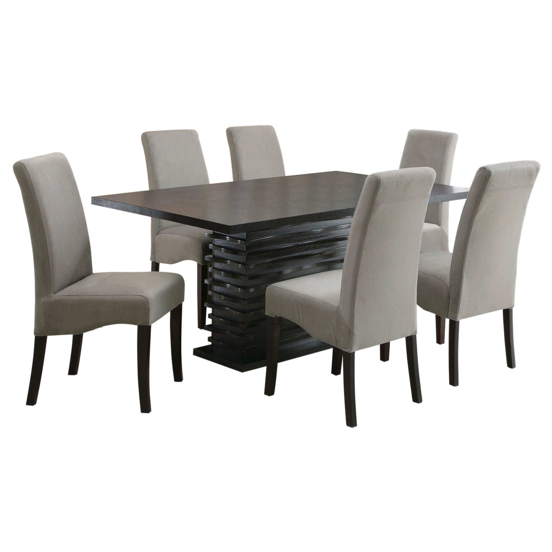 Wendell Grey and Black 7-piece Dining Set