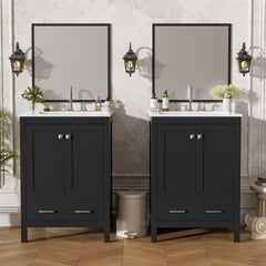 48-Inch Bathroom Vanity with Integrated Undermount Sink, Storage Cabinet, Soft-Close Doors, Divided Drawer, and Double-Layer Door Shelf for Versatile Storage