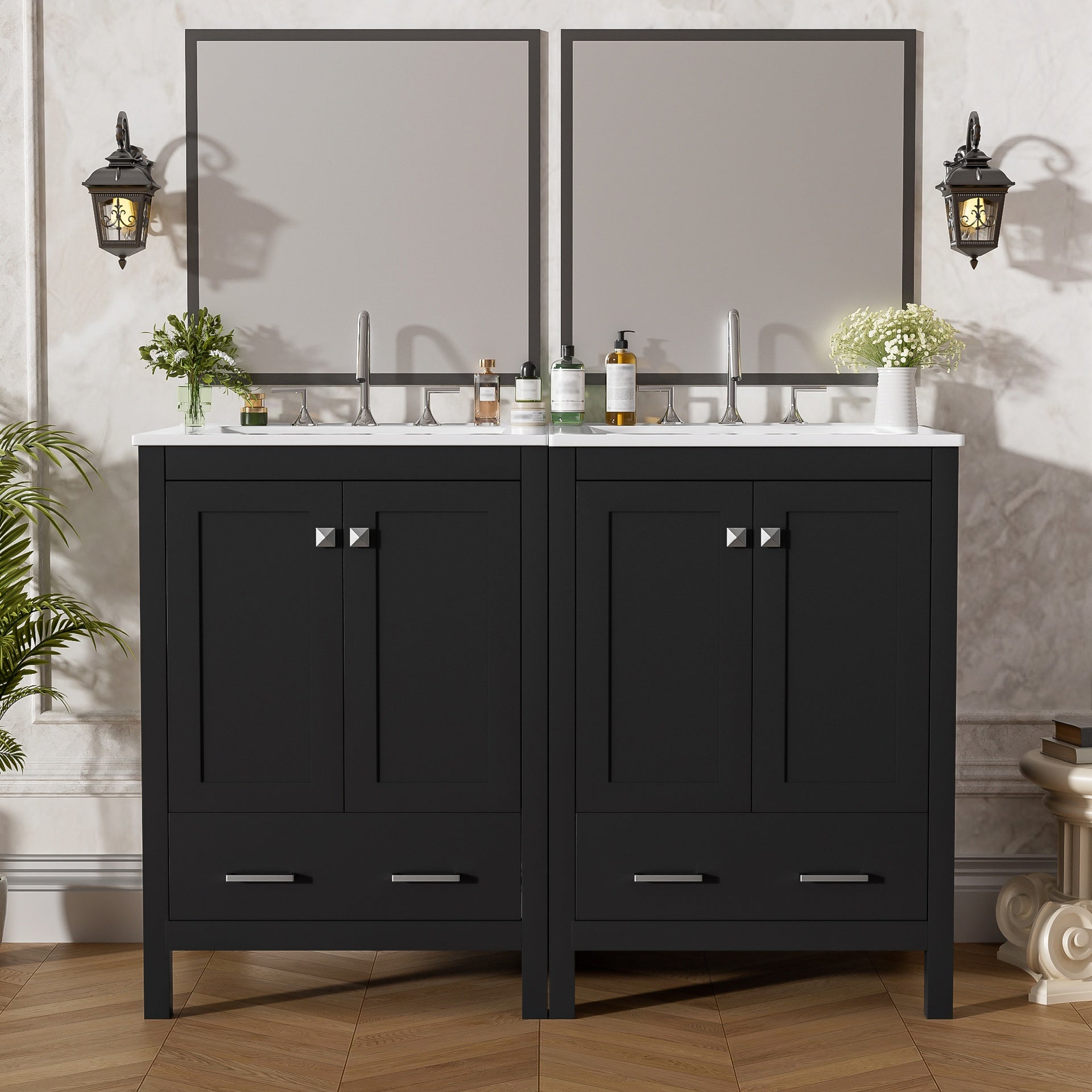 48-Inch Bathroom Vanity with Integrated Undermount Sink, Storage Cabinet, Soft-Close Doors, Divided Drawer, and Double-Layer Door Shelf for Versatile Storage