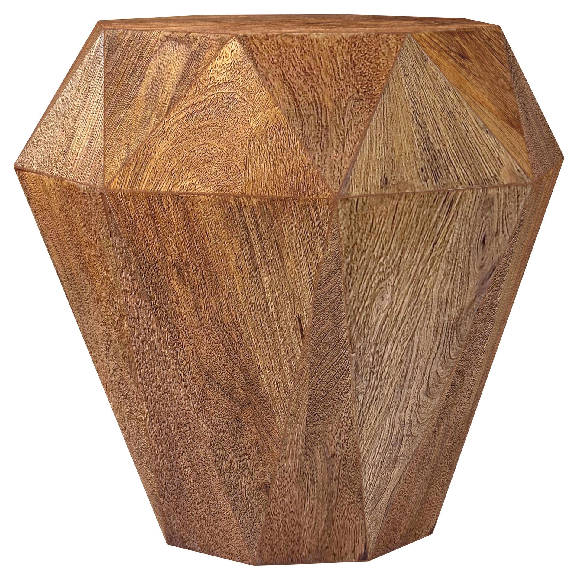Pringle Natural Brown Octagonal Solid Mango Wood Side Table