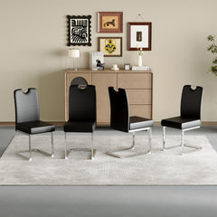 Set of 4 black thickened dining chairs with built - in spring packages and ergonomic design - perfectly blending comfort and elegance, with product dimensions of 15.7*20.5*38.2 inches.